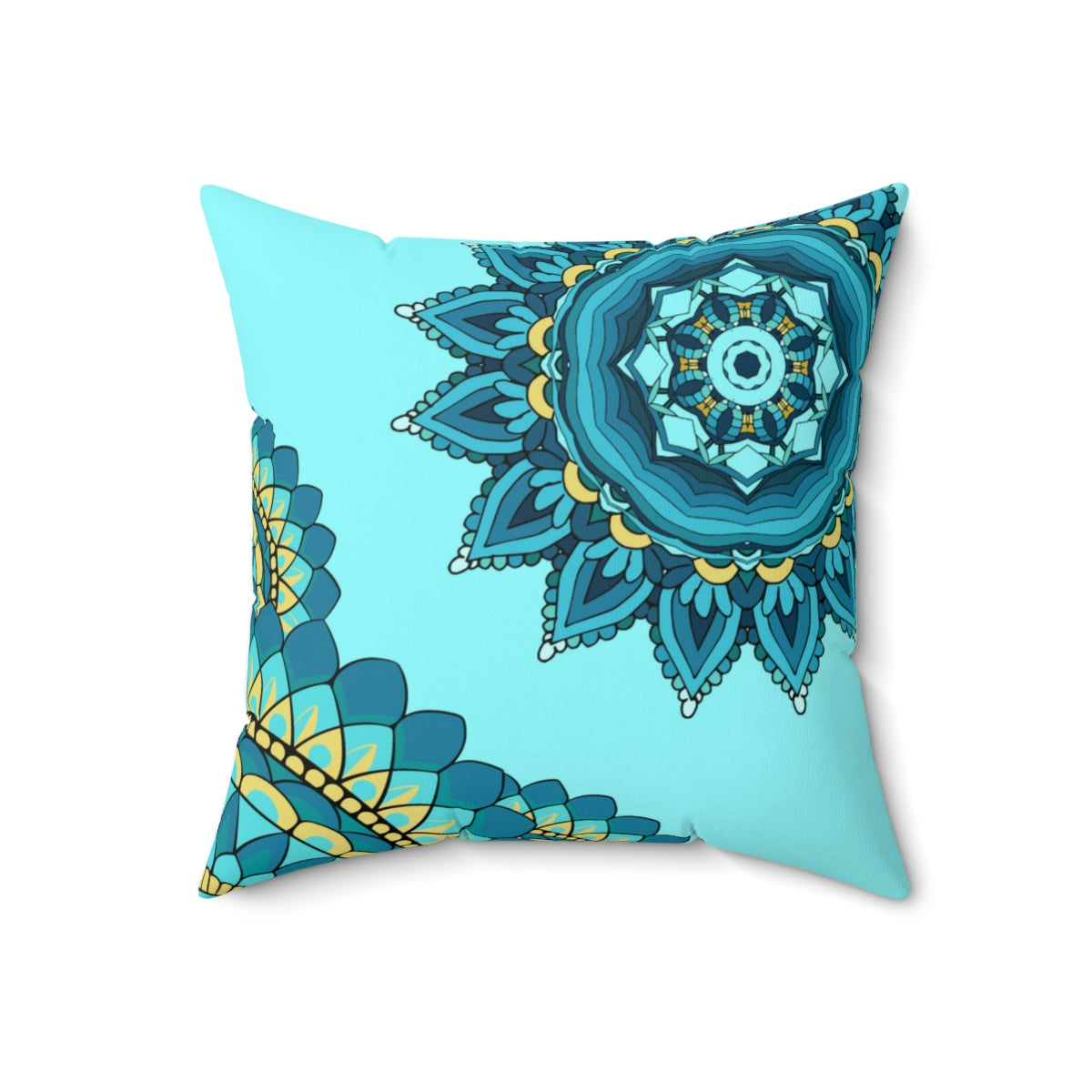 Mandala Flower Pattern Spun Polyester Square Pillow