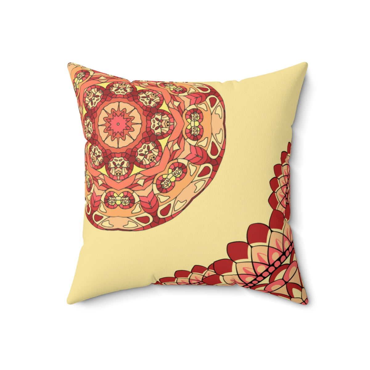 Mandala Flower Pattern Spun Polyester Square Pillow