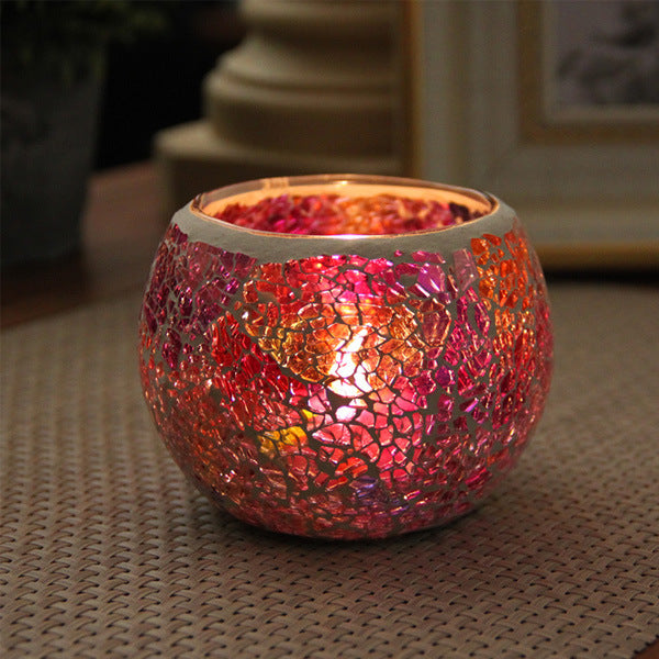 Mosaic Glass Candle Holder Tealight Votive Candle Home Decor