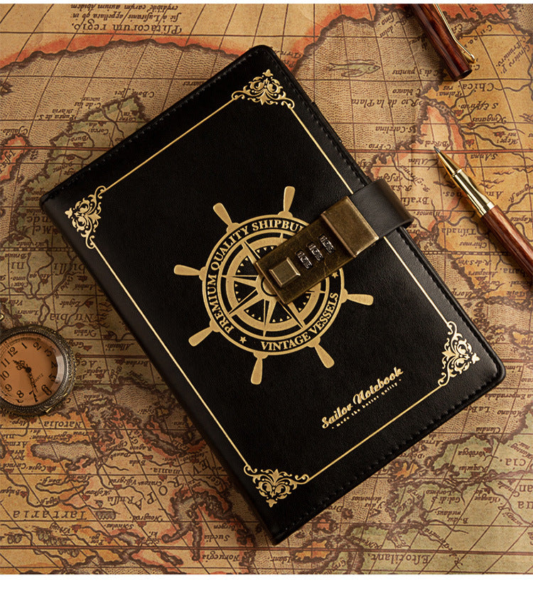 Vintage Style Notebook Journal with Passcode Lock