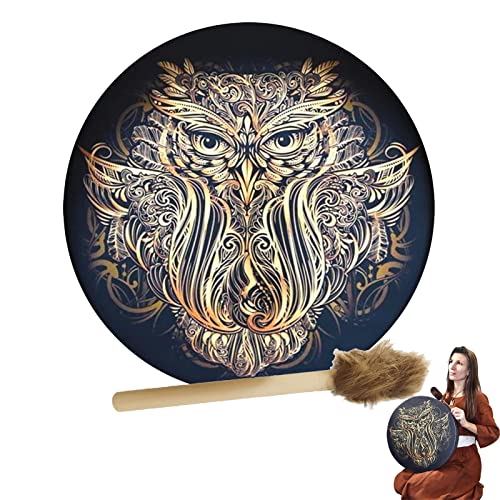 Vegan Shaman ''Totem Turtle Drum'' Sound Healing Tool Tunable Frame Drum Tambourine Medicine Instrument Soul Gift for Music Lovers (Turtle)