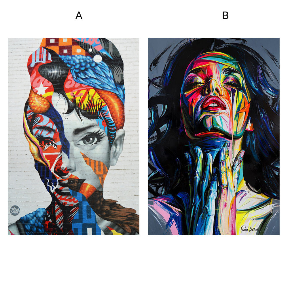 Modern Abstract Wall Art Decor Vibrant Colorful Graffiti Art Street Art