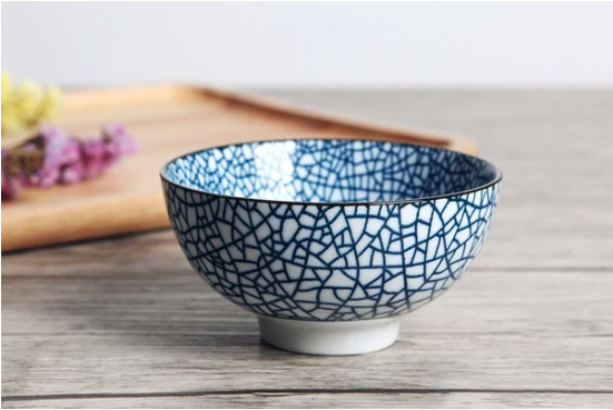 Japanese Inspired Single Porcelain Bowls or (4-Set)