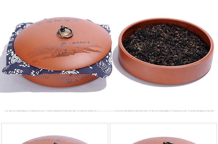 Japanese Purple Clay Ceramic Tea Caddy Tea Storage