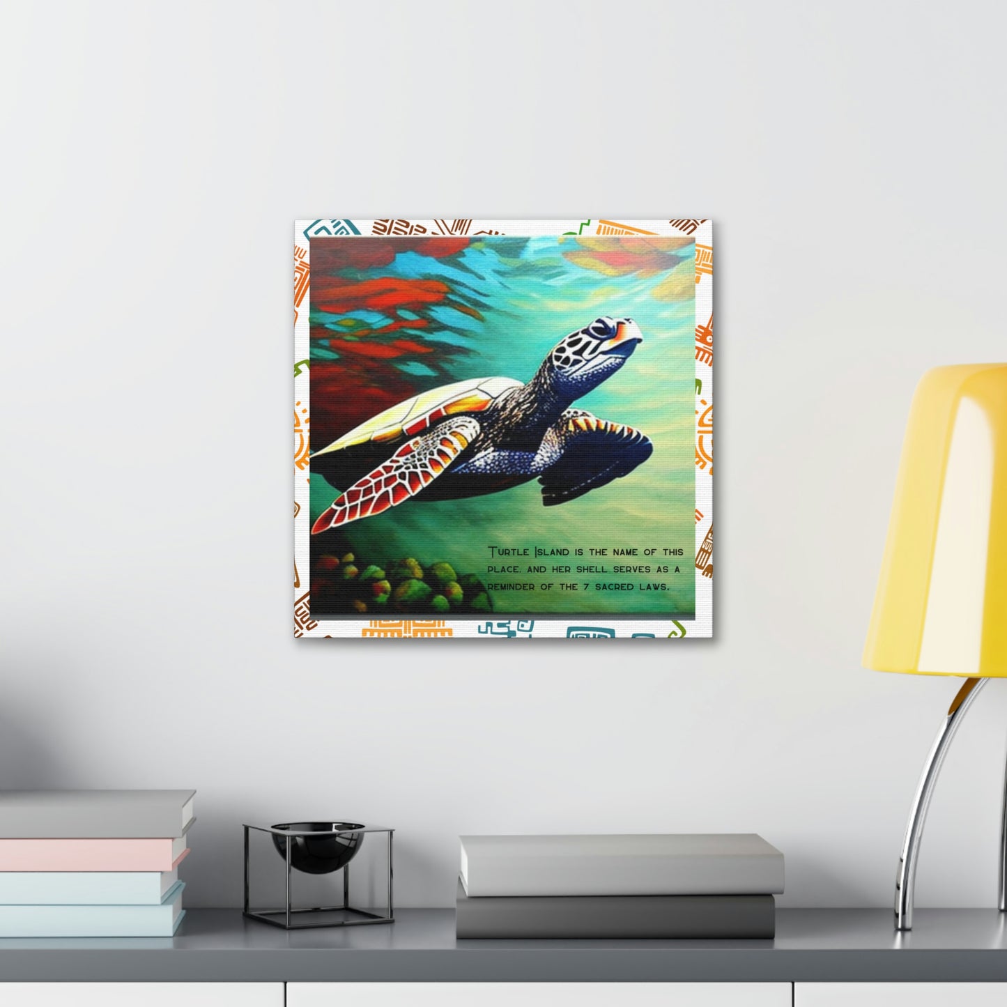 Turtle Island Is the Name of This Place Concept Art Aboriginal American Niiji Canvas Gallery Wraps