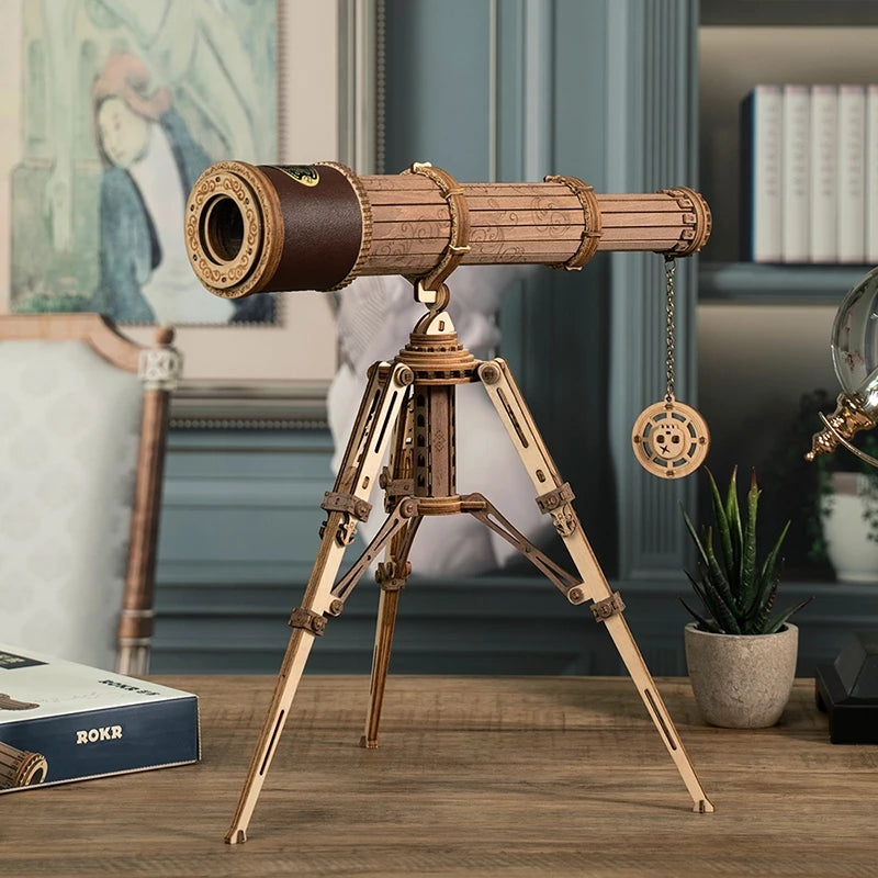 Robotime ROKR Monocular Telescope 3D Wooden Puzzle Game Assembly Toys for Children Teens Adult Birthday Christmas Gift