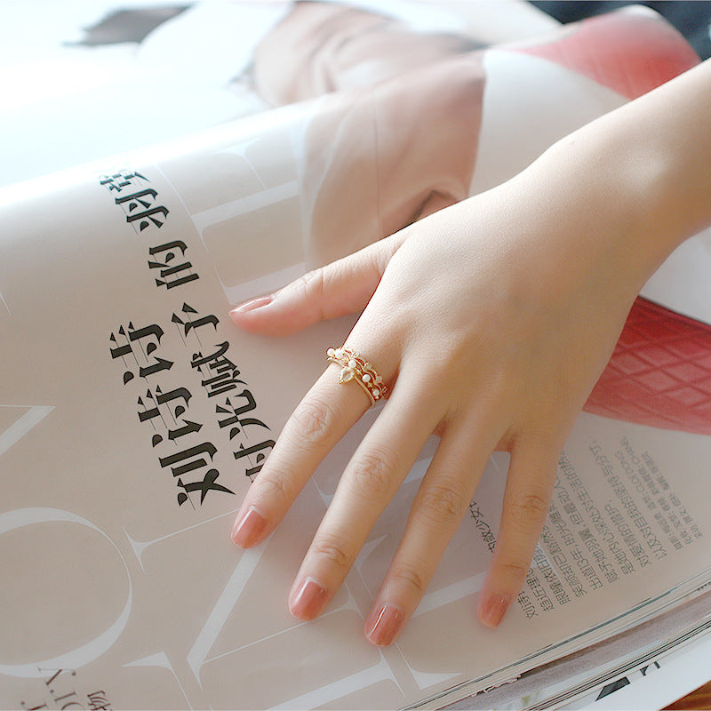 14K Gold-Plated Vintage Ring Set Elegant Dainty