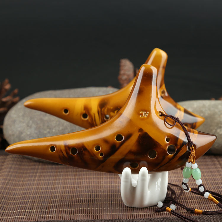 12-Hole Ceramic Smoldering Ocarina Musical Instrument