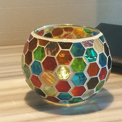 Mosaic Glass Candle Holder Tealight Votive Candle Home Decor