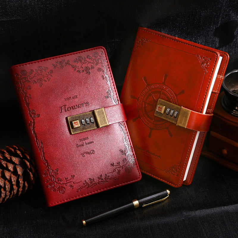 Vintage Style Notebook Journal with Passcode Lock