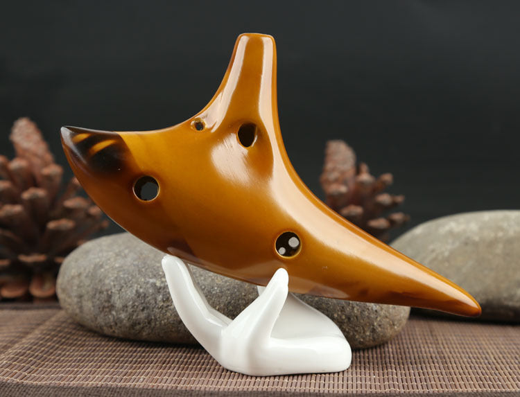 12-Hole Ceramic Smoldering Ocarina Musical Instrument