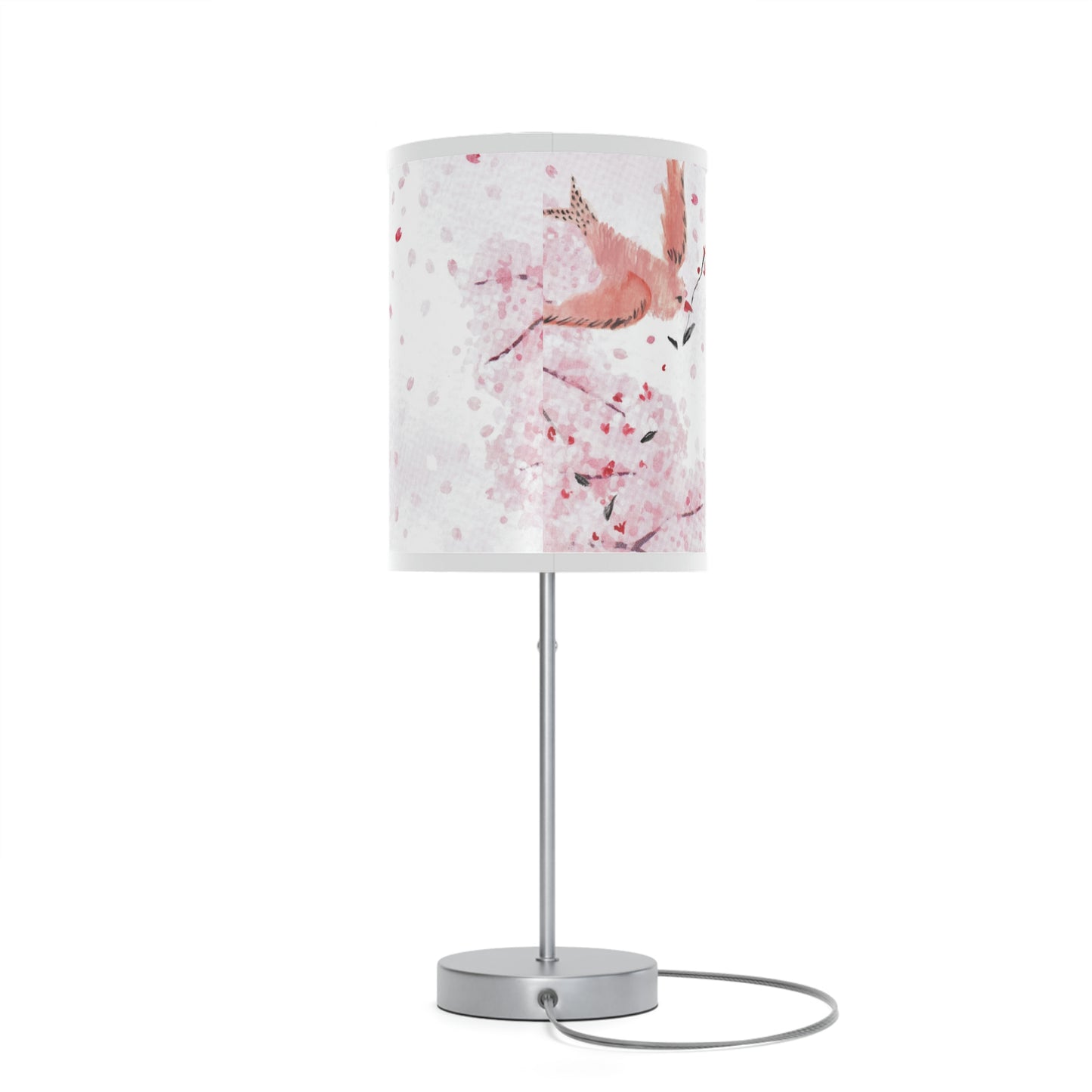 Unique Modern Japanese-Inspired Cherry Periwiwnkle Blossom Table Lamp Stand