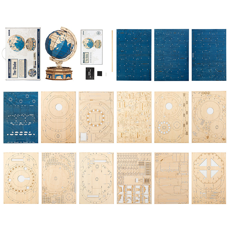 Robotime Globe Earth 567pcs 3D Wooden Puzzle Games Ocean Map Ball Assemble Model Toys Gift for Children Boys