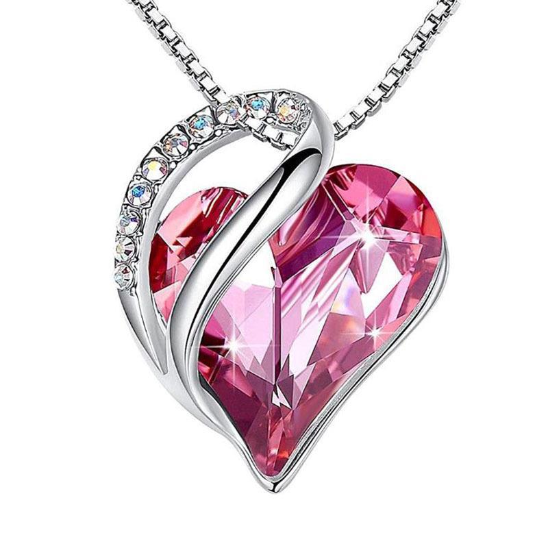 925 Sterling Sliver Heart Shaped Geometric Necklace Women's Jewelry Women's Clavicle Chain Gift