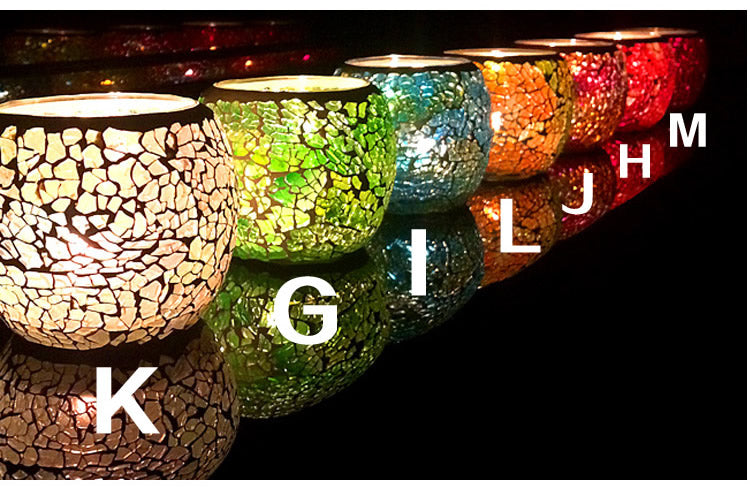 European Glass Mosaic Candle Holder Gift Ornament