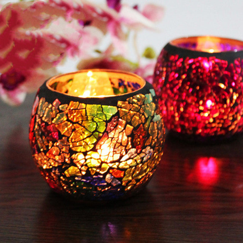 European Glass Mosaic Candle Holder Gift Ornament