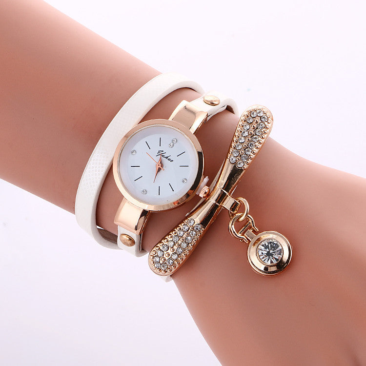 Women Watches Bracelet Fashion Casual Dress PU Band Alloy Case