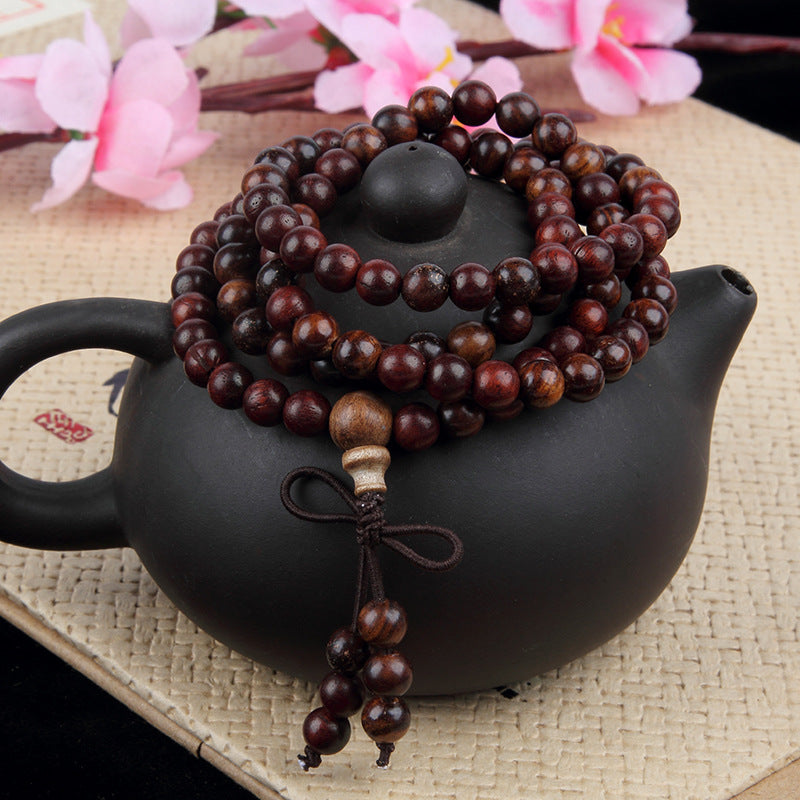 108 Dark Sandalwood Buddha Beads Prayer Meditation Rosary Bracelet