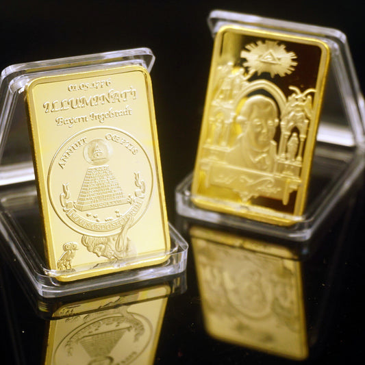 Square Gold-Plated Blocks of Foreign Currency Collectors