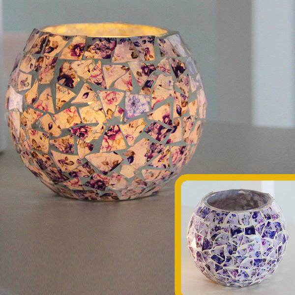 Mosaic Glass Candle Holder Tealight Votive Candle Home Decor