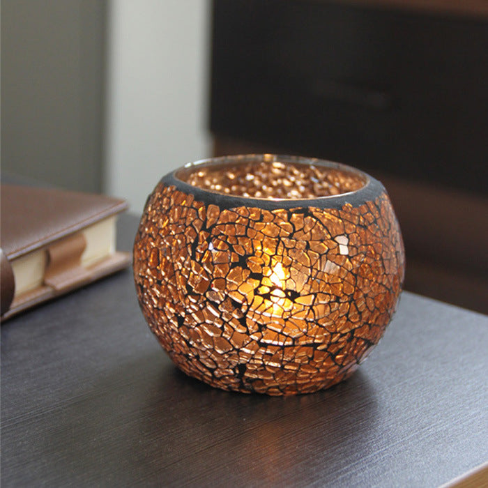 Mosaic Glass Candle Holder Tealight Votive Candle Home Decor