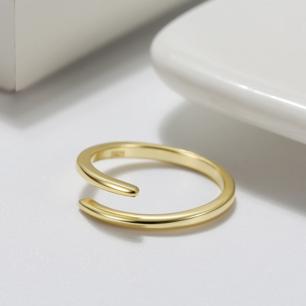 Sterling Silver Ring 14K Gold Open Mouth Ring Jewelry