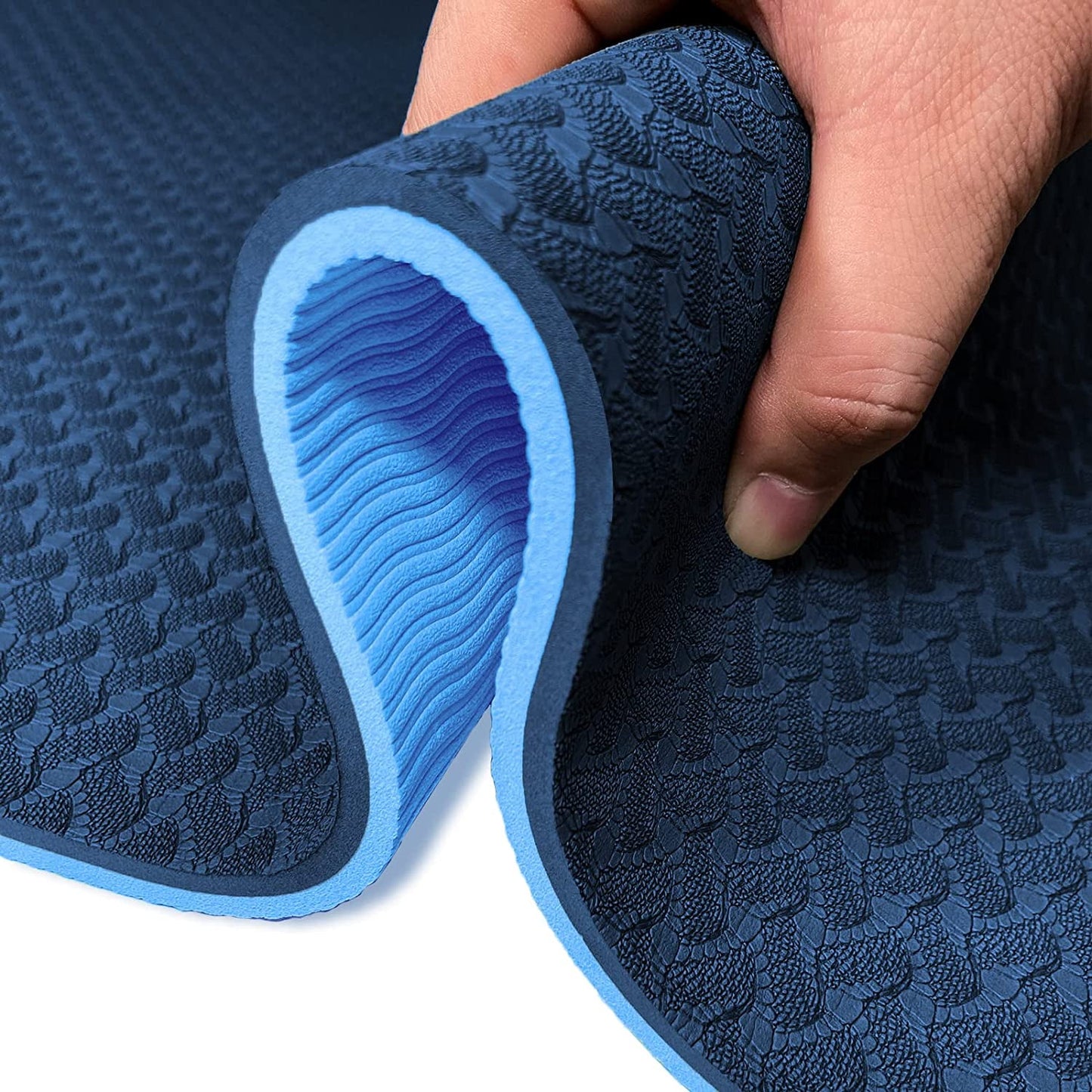 QMKGEC Yoga Mat 1/3 inch Exercise Mats 8mm TPE Non Slip Extra Thick