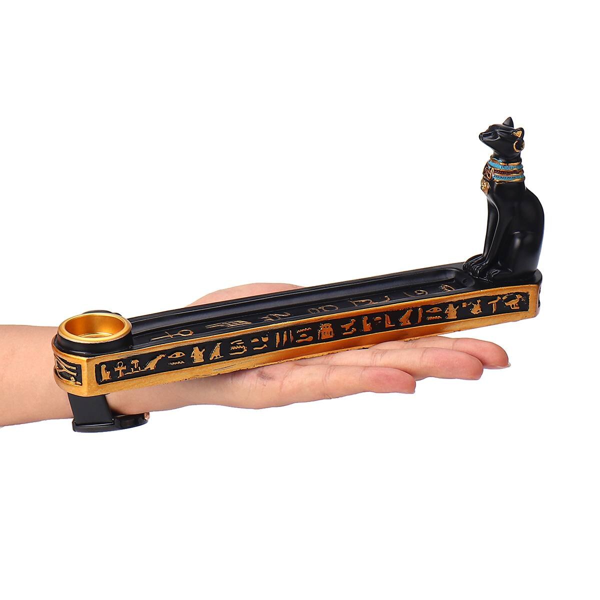 A 2-in-1 Khemet Incense Burner Candle Holder Cat Feline