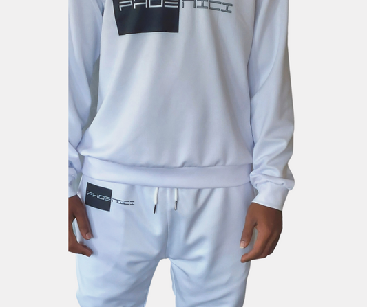Phoenici Apparel Brand Classic Men's White Sweatpants Set