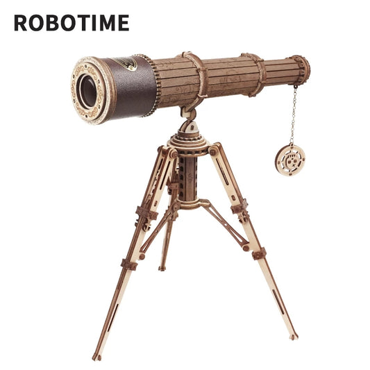 Robotime ROKR Monocular Telescope 3D Wooden Puzzle Game Assembly Toys for Children Teens Adult Birthday Christmas Gift