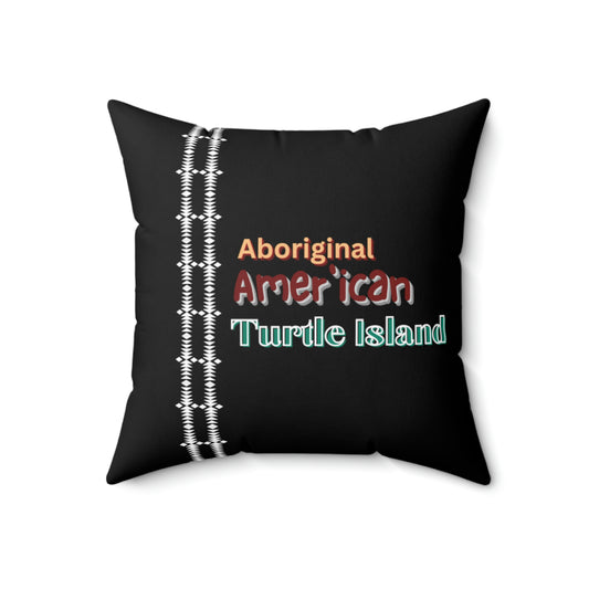 Aboriginal American Turtle Island Spun Polyester Square Decorative Pillow