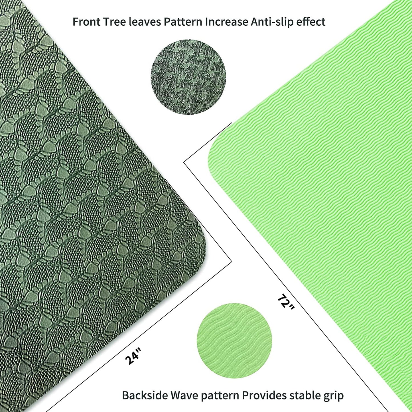 QMKGEC Yoga Mat 1/3 inch Exercise Mats 8mm TPE Non Slip Extra Thick