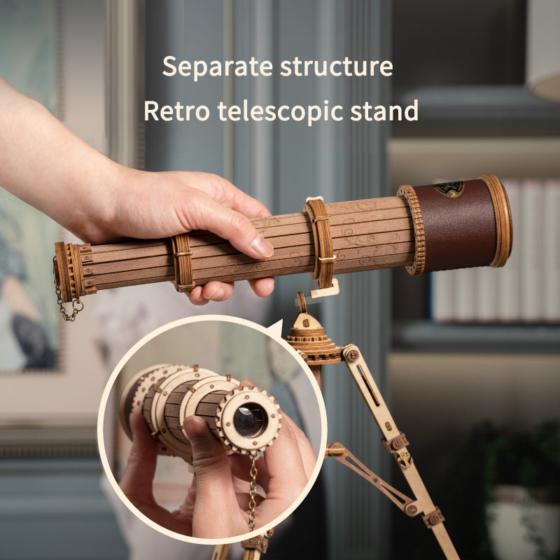 Robotime ROKR Monocular Telescope 3D Wooden Puzzle Game Assembly Toys for Children Teens Adult Birthday Christmas Gift