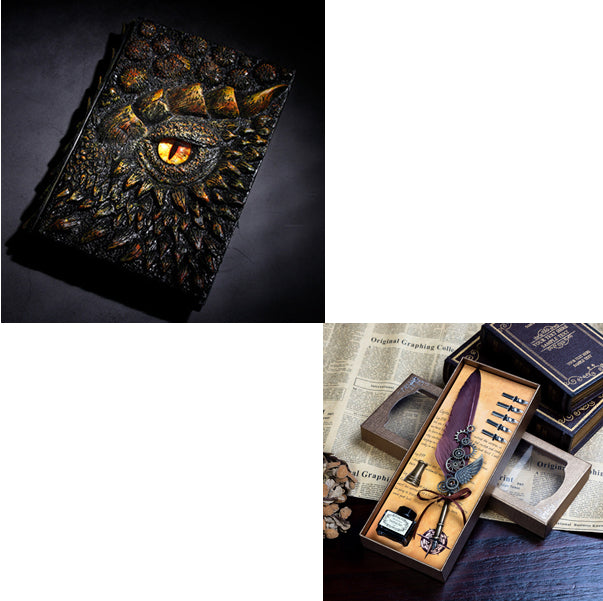 Wings Fountain Pen Dip Pen Ink Quill Set with Feather