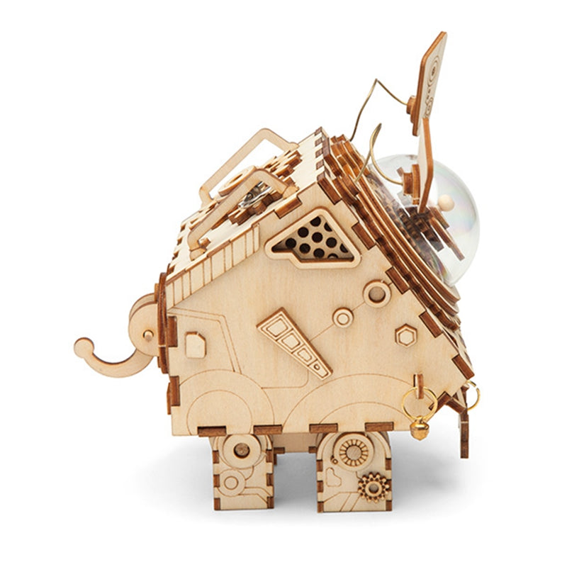 Robotime ROKR Robot Steampunk Music Box 3D Wooden Puzzle Assembled Model Building Kit Toys For Children Birthday Gift