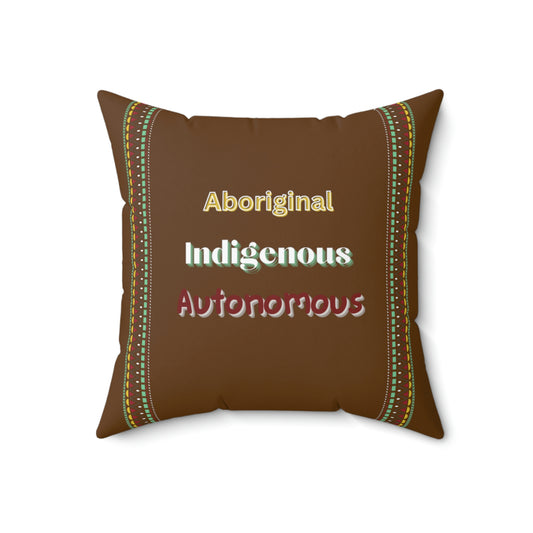 Aboriginal American Turtle Island Autonomous Niiji Spun Polyester Square Decorative Pillow