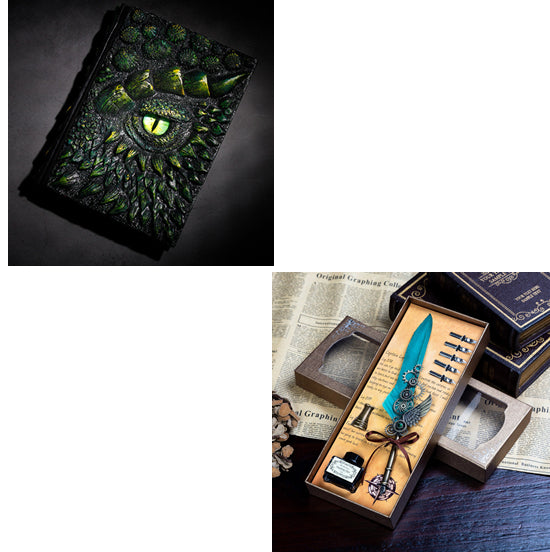 Wings Fountain Pen Dip Pen Ink Quill Set with Feather