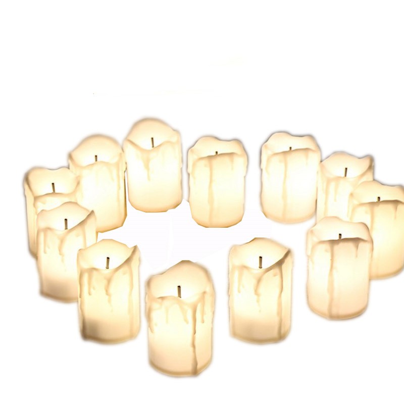 12-Piece Candle Tears LED Electronic Simulation Candle Set Wedding Events Decorative Atmospheric