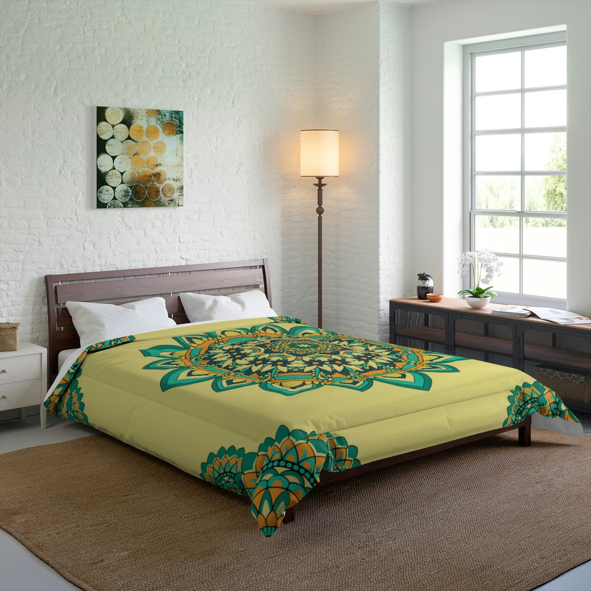Mandala Flower Pattern Blanket Warm Cozy Comforter