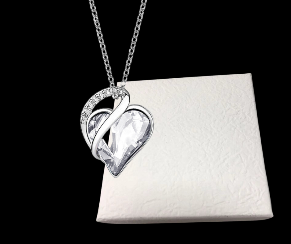 925 Sterling Sliver Heart Shaped Geometric Necklace Women's Jewelry Women's Clavicle Chain Gift