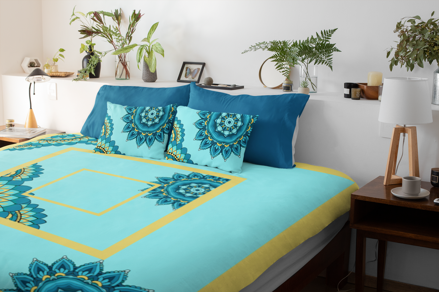 Mandala Flower Pattern Spun Polyester Square Pillow