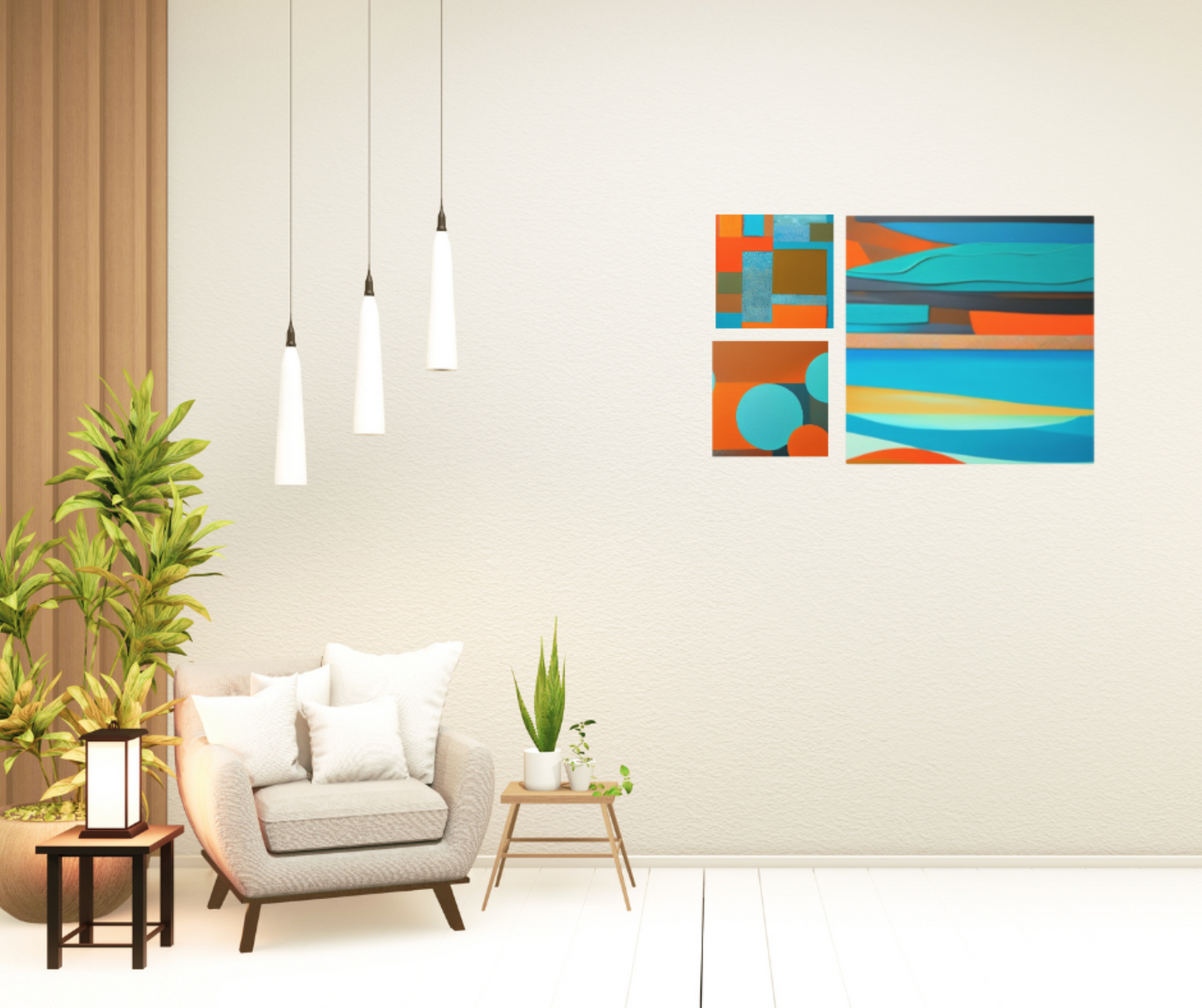 Abstract Lands and Waters Canvas Gallery Wraps Sets Home Framed Wall Decor