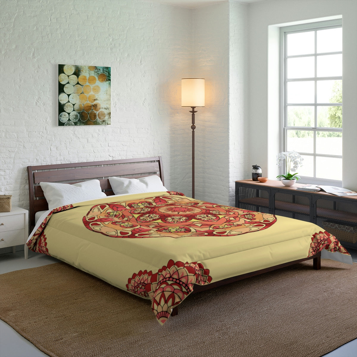 Mandala Flower Pattern Blanket Warm Cozy Comforter