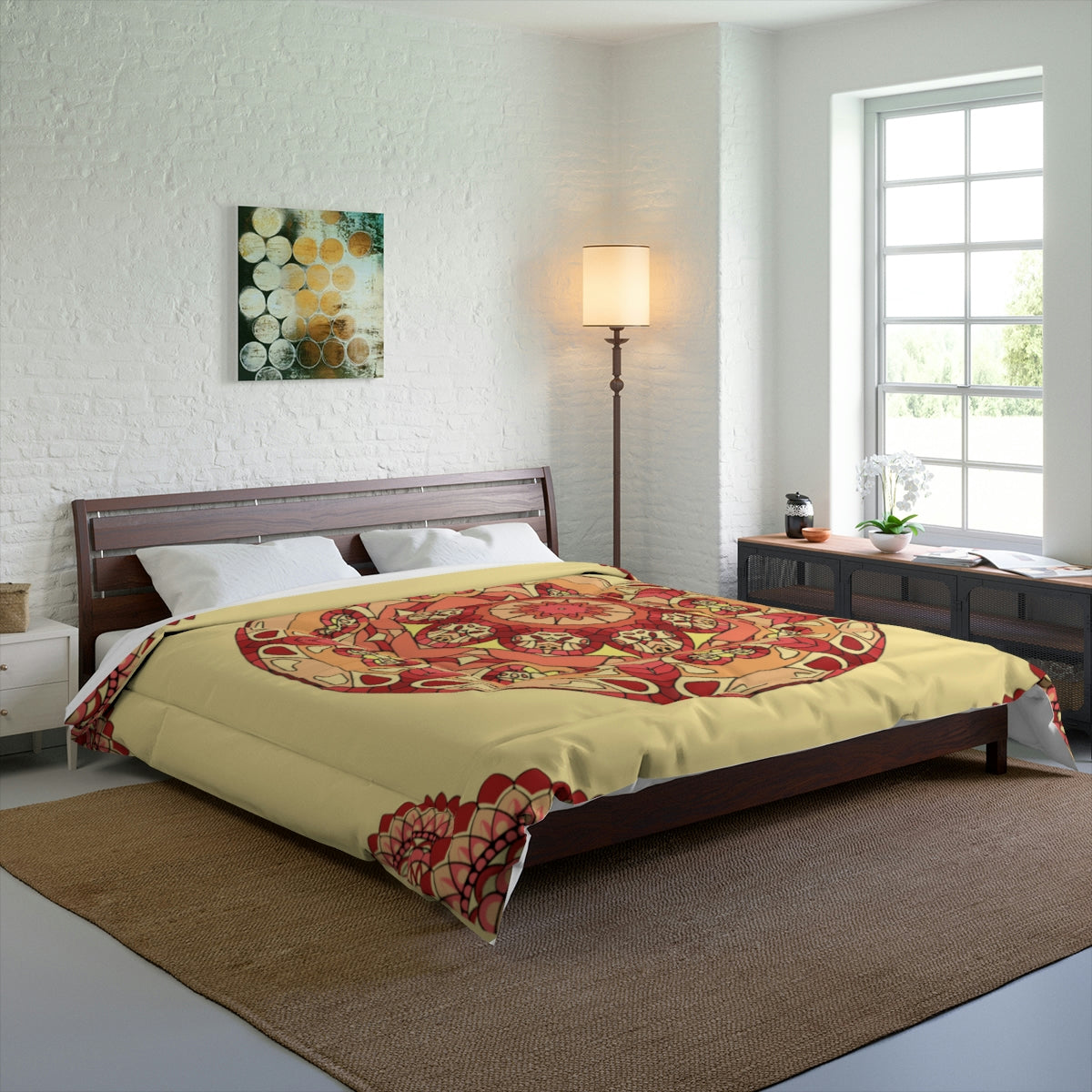 Mandala Flower Pattern Blanket Warm Cozy Comforter