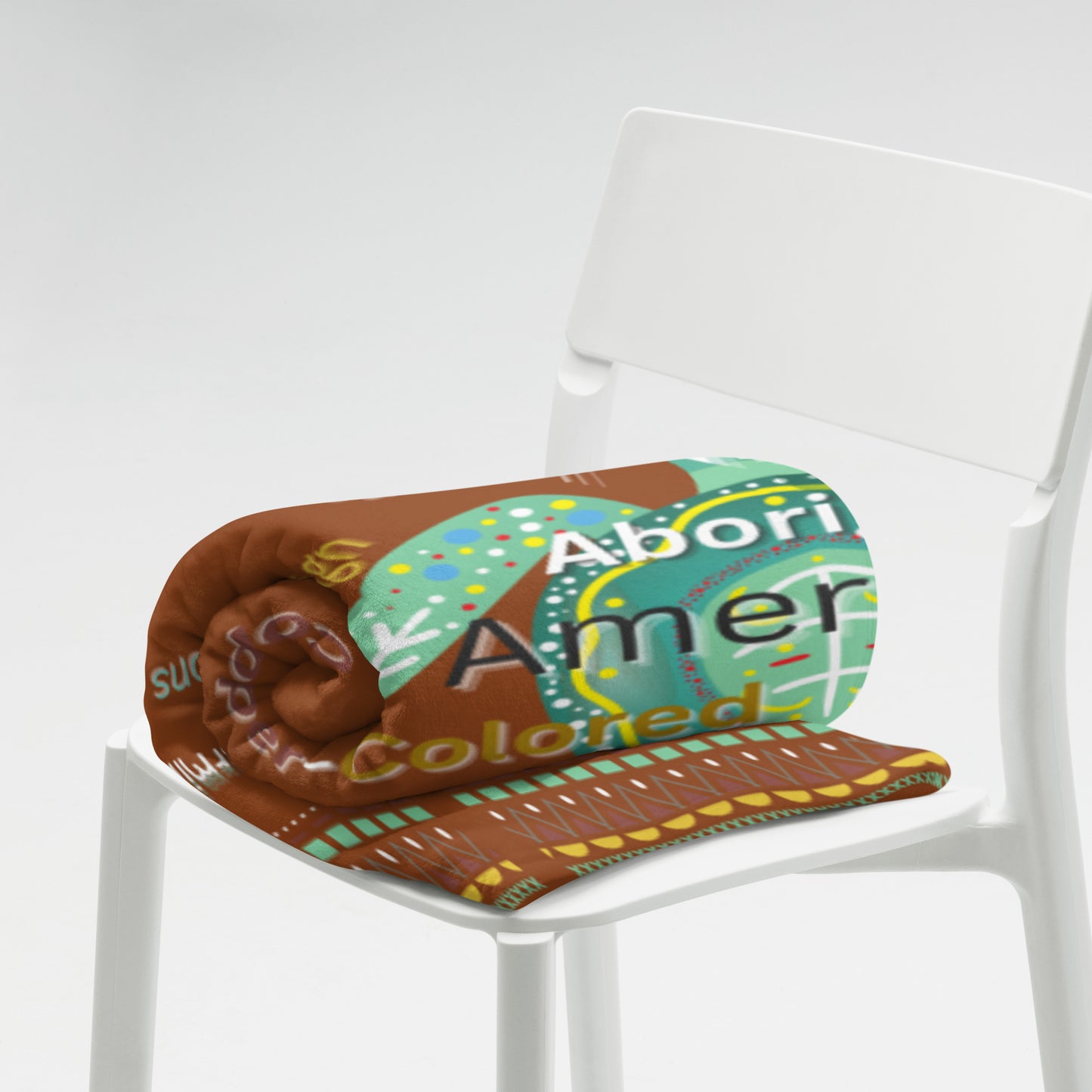 Copper Brown Aboriginal American Sovereign Indigenous Niiji Autonomous Design Throw Blanket