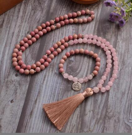 Natural Rhodochrosite Rosary Necklace Bracelet