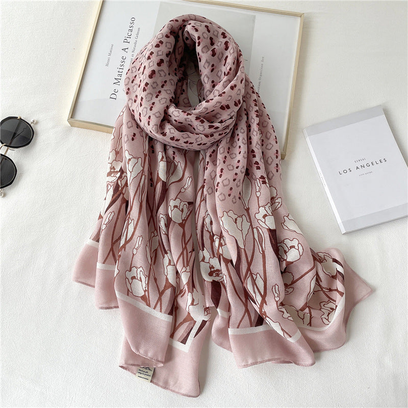 Women Scarf Autumn and Winter Travel Decoration Thin Cotton Linen Long Shawl