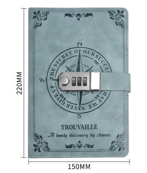 Retro Vintage Style Notebook with Passcode Lock