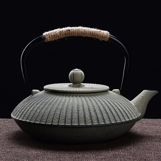Umbrella Teapot Cast Iron Tea Kettle with Stainless-Steel Strainer