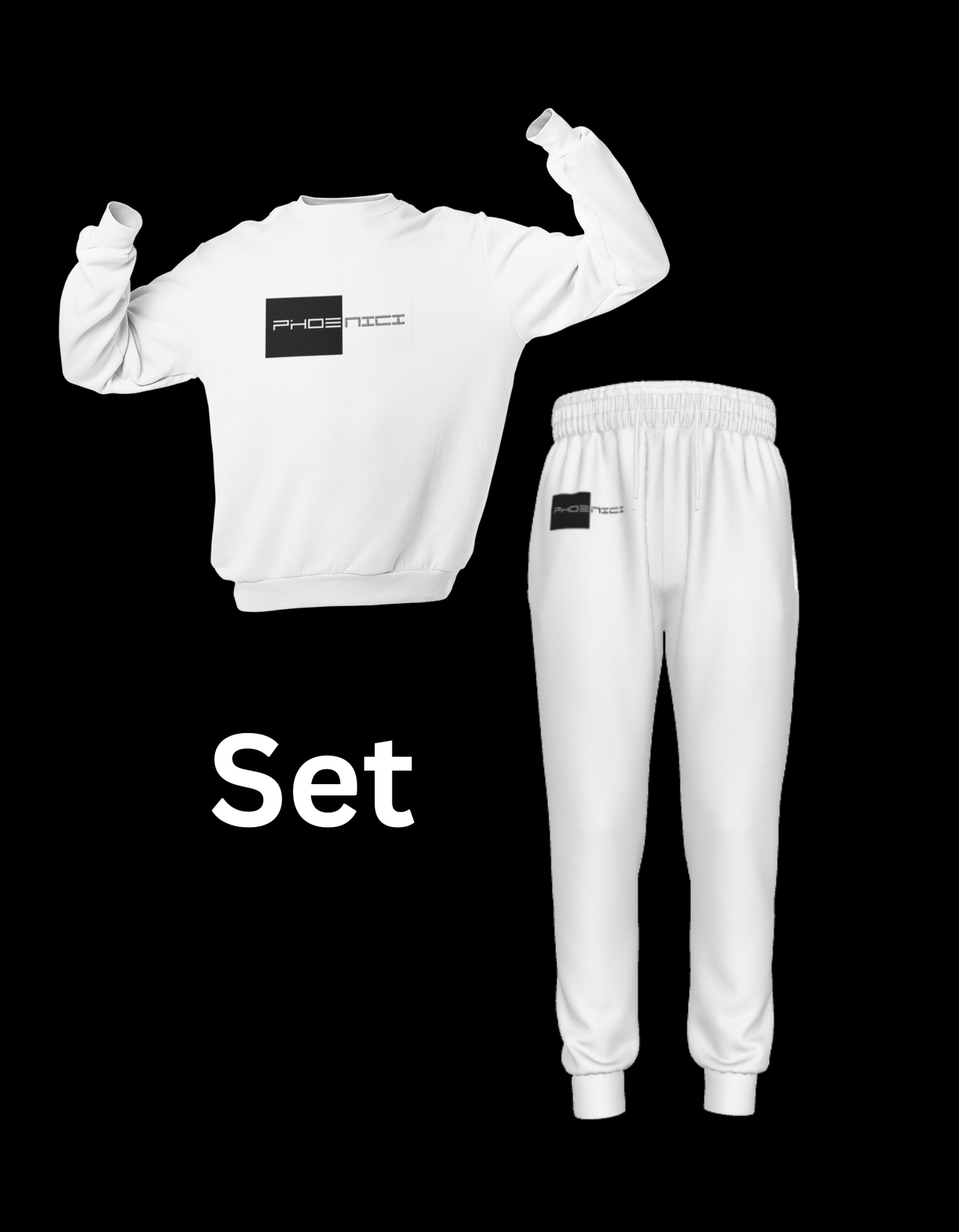 Phoenici Apparel Brand Classic Men's White Sweatpants Set